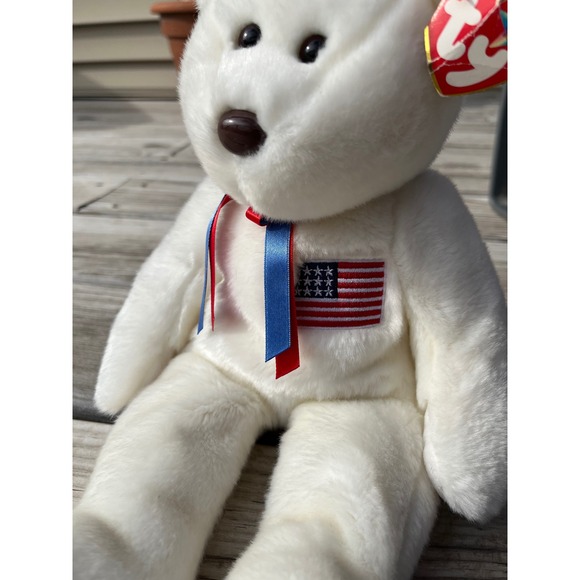 Ty‎ Beanie Babies Collection Liberty Bear Patriotic USA Flag Red White - Picture 2 of 8